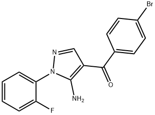 (5-AMINO-1-(2-FLUOROPHENYL)-1H-PYRAZOL-4-YL)(4-BROMOPHENYL)METHANONE Structure