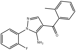 (5-AMINO-1-(2-FLUOROPHENYL)-1H-PYRAZOL-4-YL)(O-TOLYL)METHANONE 化学構造式