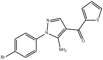 (5-AMINO-1-(4-BROMOPHENYL)-1H-PYRAZOL-4-YL)(THIOPHEN-2-YL)METHANONE Structure