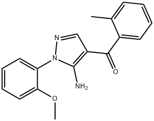 (5-AMINO-1-(2-METHOXYPHENYL)-1H-PYRAZOL-4-YL)(O-TOLYL)METHANONE Structure