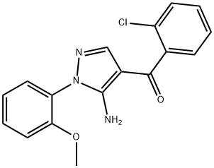 (5-AMINO-1-(2-METHOXYPHENYL)-1H-PYRAZOL-4-YL)(2-CHLOROPHENYL)METHANONE 化学構造式