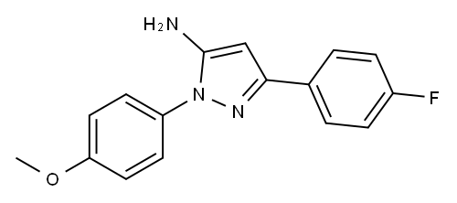 5-アミノ-3-(4-フルオロフェニル)-1-(4-メトキシフェニル)-1H-ピラゾール 化学構造式