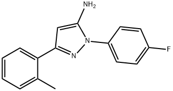 1-(4-FLUOROPHENYL)-3-(2-METHYLPHENYL)-1H-PYRAZOL-5-AMINE Structure