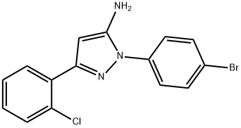 1-(4-BROMOPHENYL)-3-(2-CHLOROPHENYL)-1H-PYRAZOL-5-AMINE Structure