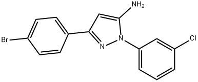 3-(4-BROMOPHENYL)-1-(3-CHLOROPHENYL)-1H-PYRAZOL-5-AMINE Structure