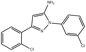 3-(2-CHLOROPHENYL)-1-(3-CHLOROPHENYL)-1H-PYRAZOL-5-AMINE Structure