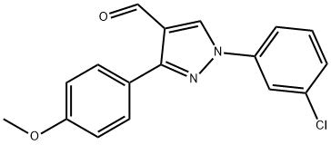 1-(3-CHLOROPHENYL)-3-(4-METHOXYPHENYL)-1H-PYRAZOLE-4-CARBALDEHYDE Structure