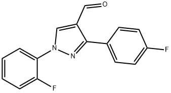 1-(2-FLUOROPHENYL)-3-(4-FLUOROPHENYL)-1H-PYRAZOLE-4-CARBALDEHYDE Struktur