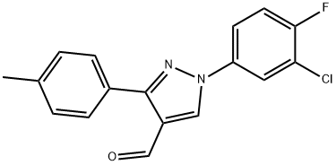 1-(3-CHLORO-4-FLUOROPHENYL)-3-P-TOLYL-1H-PYRAZOLE-4-CARBALDEHYDE Struktur