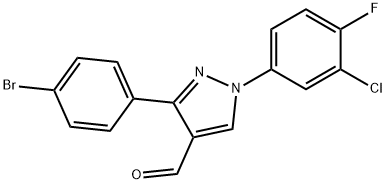 3-(4-BROMOPHENYL)-1-(3-CHLORO-4-FLUOROPHENYL)-1H-PYRAZOLE-4-CARBALDEHYDE 结构式