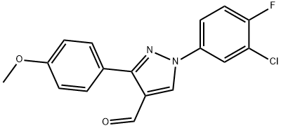 1-(3-CHLORO-4-FLUOROPHENYL)-3-(4-METHOXYPHENYL)-1H-PYRAZOLE-4-CARBALDEHYDE Struktur