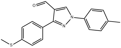 3-(4-(METHYLTHIO)PHENYL)-1-P-TOLYL-1H-PYRAZOLE-4-CARBALDEHYDE Structure