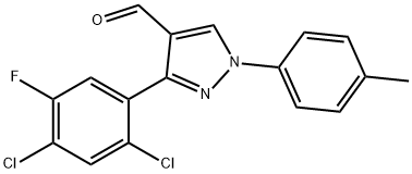 3-(2,4-DICHLORO-5-FLUOROPHENYL)-1-P-TOLYL-1H-PYRAZOLE-4-CARBALDEHYDE Struktur