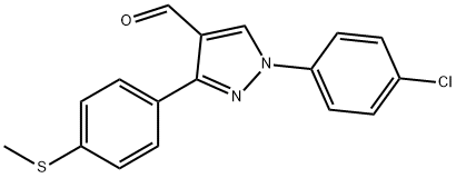 1-(4-CHLOROPHENYL)-3-(4-(METHYLTHIO)PHENYL)-1H-PYRAZOLE-4-CARBALDEHYDE Structure