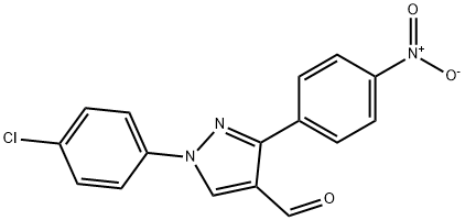 1-(4-CHLOROPHENYL)-3-(4-NITROPHENYL)-1H-PYRAZOLE-4-CARBALDEHYDE 结构式