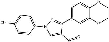 1-(4-CHLOROPHENYL)-3-(2,3-DIHYDROBENZO[B][1,4]DIOXIN-6-YL)-1H-PYRAZOLE-4-CARBALDEHYDE Structure
