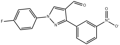 1-(4-FLUOROPHENYL)-3-(3-NITROPHENYL)-1H-PYRAZOLE-4-CARBALDEHYDE 结构式