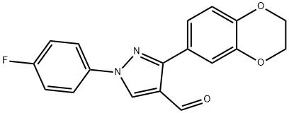 1-(4-FLUOROPHENYL)-3-(2,3-DIHYDROBENZO[B][1,4]DIOXIN-6-YL)-1H-PYRAZOLE-4-CARBALDEHYDE Structure
