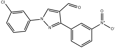 1-(3-氯苯基)-3-(3-硝基苯基)-1H-吡唑-4-甲醛 结构式