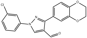 1-(3-CHLOROPHENYL)-3-(2,3-DIHYDROBENZO[B][1,4]DIOXIN-6-YL)-1H-PYRAZOLE-4-CARBALDEHYDE Structure