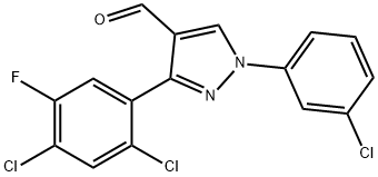 3-(2,4-DICHLORO-5-FLUOROPHENYL)-1-(3-CHLOROPHENYL)-1H-PYRAZOLE-4-CARBALDEHYDE|