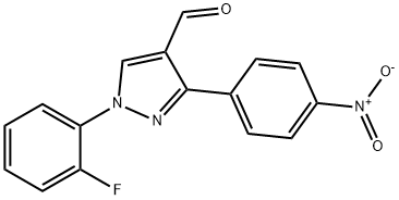 1-(2-FLUOROPHENYL)-3-(4-NITROPHENYL)-1H-PYRAZOLE-4-CARBALDEHYDE, 618101-78-3, 结构式