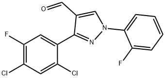 3-(2,4-DICHLORO-5-FLUOROPHENYL)-1-(2-FLUOROPHENYL)-1H-PYRAZOLE-4-CARBALDEHYDE Struktur