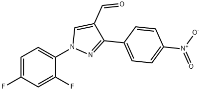 1-(2,4-DIFLUOROPHENYL)-3-(4-NITROPHENYL)-1H-PYRAZOLE-4-CARBALDEHYDE,618101-83-0,结构式