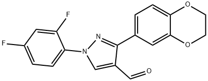 1-(2,4-DIFLUOROPHENYL)-3-(2,3-DIHYDROBENZO[B][1,4]DIOXIN-6-YL)-1H-PYRAZOLE-4-CARBALDEHYDE Structure