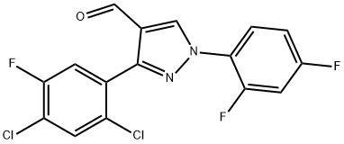 3-(2,4-DICHLORO-5-FLUOROPHENYL)-1-(2,4-DIFLUOROPHENYL)-1H-PYRAZOLE-4-CARBALDEHYDE Structure