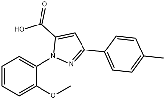 1-(2-METHOXYPHENYL)-3-P-TOLYL-1H-PYRAZOLE-5-CARBOXYLIC ACID 结构式