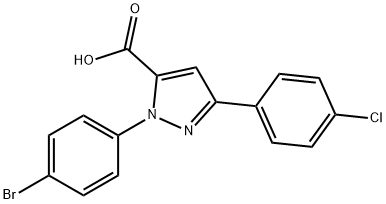 1-(4-溴苯基)-3-(4-氯苯基)-1H-吡唑-5-羧酸,618102-43-5,结构式