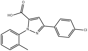 3-(4-CHLOROPHENYL)-1-O-TOLYL-1H-PYRAZOLE-5-CARBOXYLIC ACID,618102-51-5,结构式