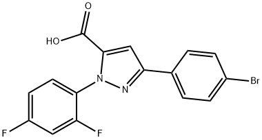 3-(4-BROMOPHENYL)-1-(2,4-DIFLUOROPHENYL)-1H-PYRAZOLE-5-CARBOXYLIC ACID,618102-70-8,结构式