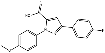 3-(4-FLUOROPHENYL)-1-(4-METHOXYPHENYL)-1H-PYRAZOLE-5-CARBOXYLIC ACID,618102-75-3,结构式