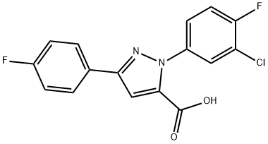 1-(3-CHLORO-4-FLUOROPHENYL)-3-(4-FLUOROPHENYL)-1H-PYRAZOLE-5-CARBOXYLIC ACID Structure