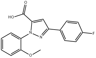 3-(4-FLUOROPHENYL)-1-(2-METHOXYPHENYL)-1H-PYRAZOLE-5-CARBOXYLIC ACID Struktur