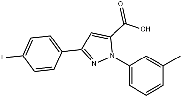3-(4-FLUOROPHENYL)-1-M-TOLYL-1H-PYRAZOLE-5-CARBOXYLIC ACID Struktur