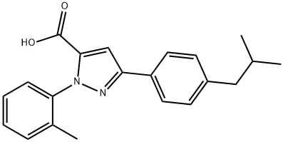 3-(4-ISOBUTYLPHENYL)-1-O-TOLYL-1H-PYRAZOLE-5-CARBOXYLIC ACID Structure