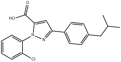 1-(2-CHLOROPHENYL)-3-(4-ISOBUTYLPHENYL)-1H-PYRAZOLE-5-CARBOXYLIC ACID,618103-02-9,结构式