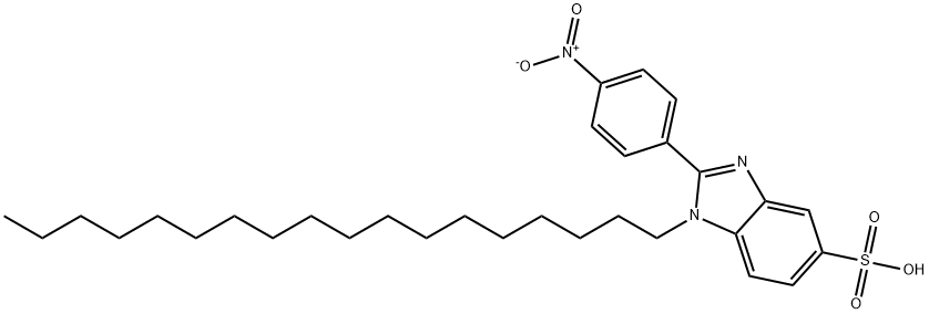 2-(4-nitrophenyl)-1-octadecyl-1H-benzimidazole-5-sulphonic acid Struktur