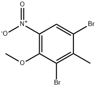 1,3-二溴-4-甲氧基-2-甲基-5-硝基苯,61827-59-6,结构式