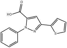 2-PHENYL-5-THIOPHEN-2-YL-2H-PYRAZOLE-3-CARBOXYLICACID|1-苯基-3-(噻吩-2-基)-1H-吡唑-5-羧酸