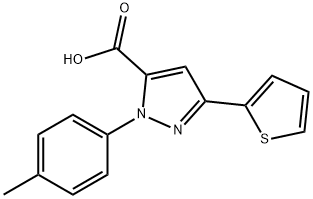 5-THIOPHEN-2-YL-2-P-TOLYL-2H-PYRAZOLE-3-CARBOXYLICACID Structure