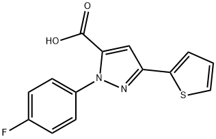 1-(4-氟苯基)-3-(噻吩-2-基)-1H-吡唑-5-羧酸, 618382-80-2, 结构式