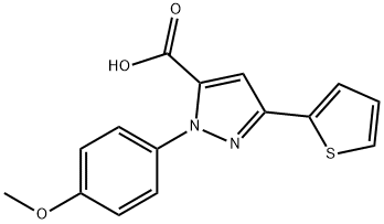 1-(4-甲氧基苯基)-3-(噻吩-2-基)-1H-吡唑-5-羧酸, 618382-81-3, 结构式