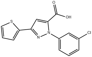 2-(3-CHLORO-PHENYL)-5-THIOPHEN-2-YL-2H-PYRAZOLE-3-CARBOXYLIC ACID Structure