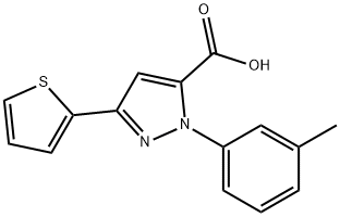 3-(THIOPHEN-2-YL)-1-M-TOLYL-1H-PYRAZOLE-5-CARBOXYLIC ACID Structure