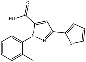 5-THIOPHEN-2-YL-2-O-TOLYL-2H-PYRAZOLE-3-CARBOXYLICACID Structure