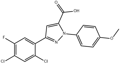 3-(2,4-DICHLORO-5-FLUOROPHENYL)-1-(4-METHOXYPHENYL)-1H-PYRAZOLE-5-CARBOXYLIC ACID|